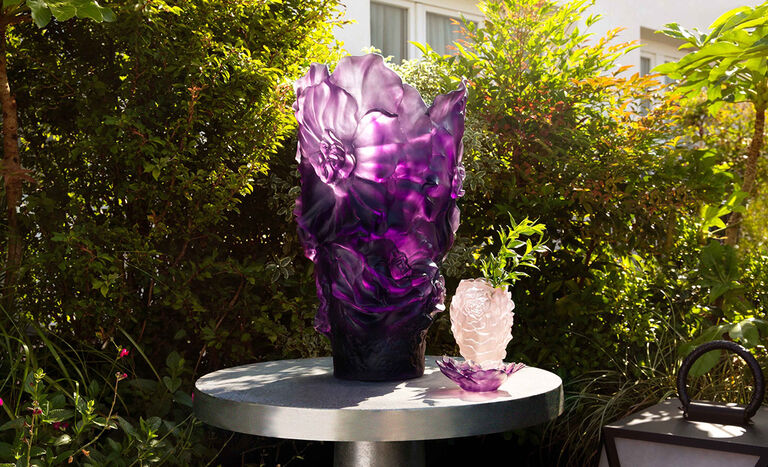 Magnum Camellia Vase by Daum 