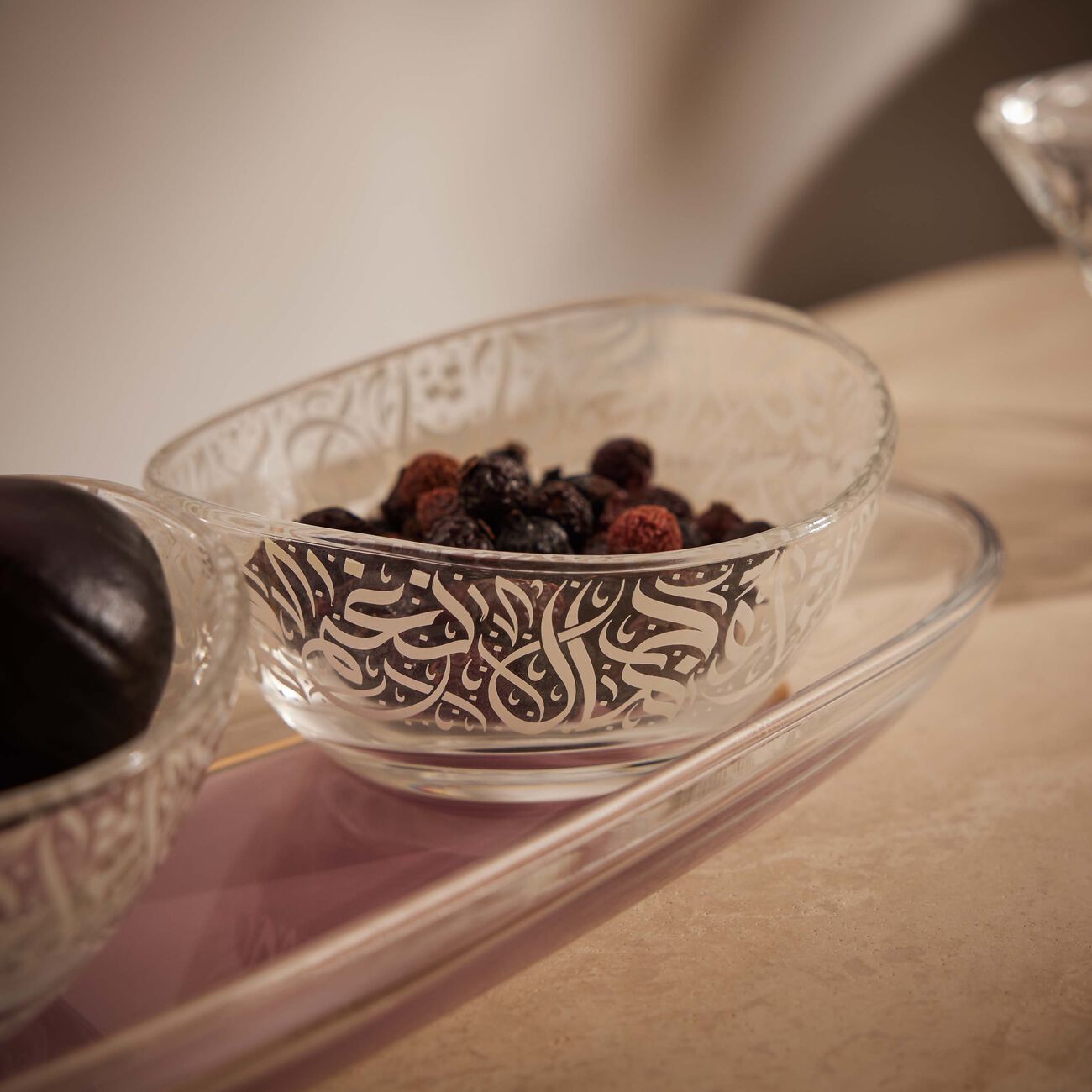 Nagham Serving Platter & Bowls Pink Set of 3 dimlaj nagham serving platter bowls pink set of 3