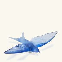 lalique swallow wings down sculpture small blue