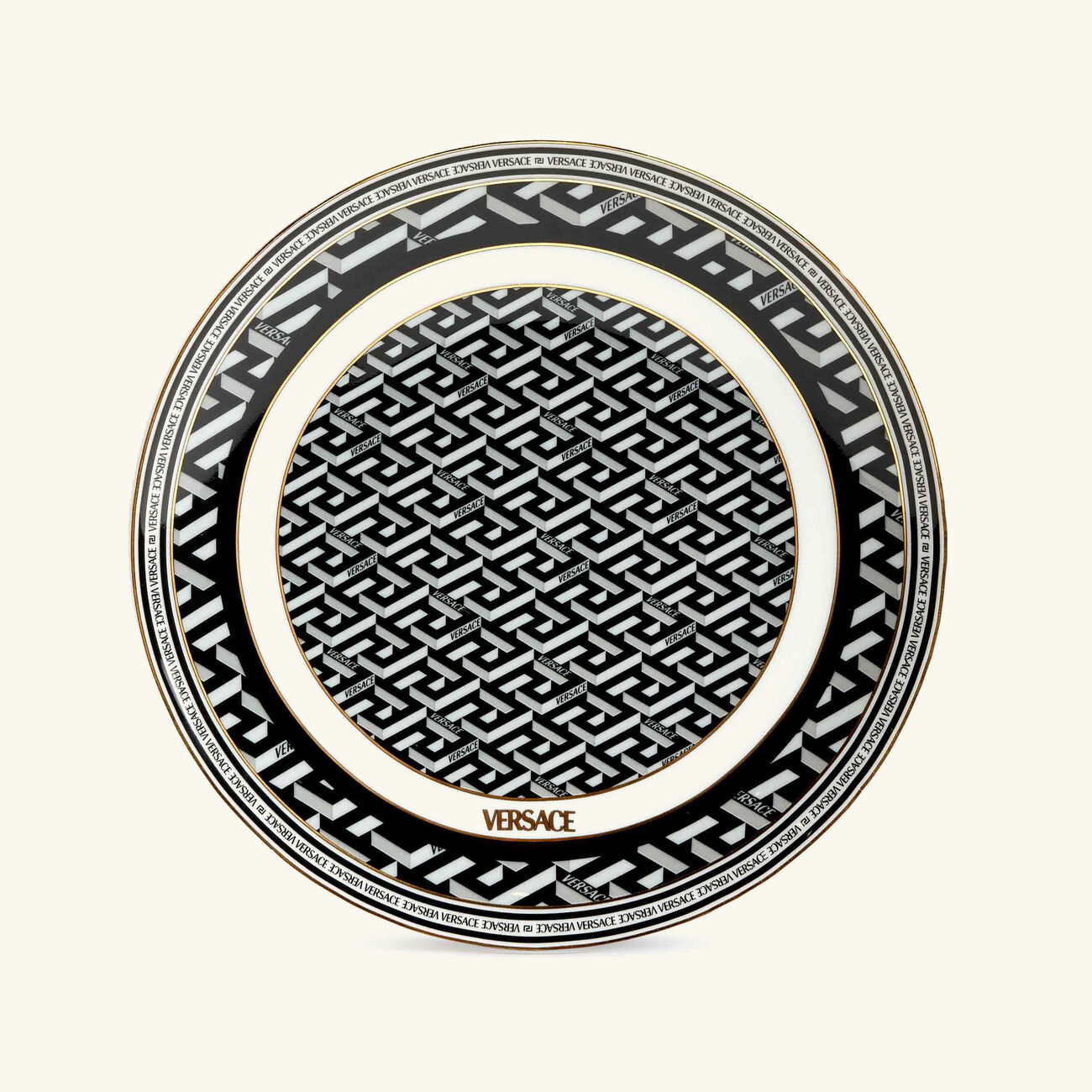 versace la greca signature bread   butter plate round 16cm