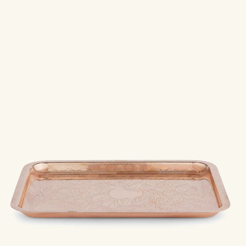 christofle jardin d eden serving tray rectangular small rose gold