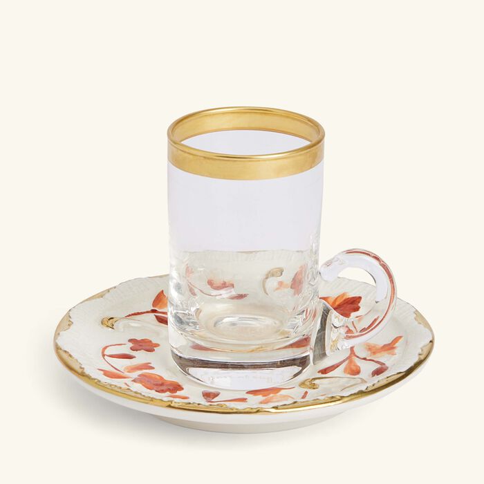 Taormina Arabic Tea Cup & Saucer Red villari taormina arabic tea cup saucer red