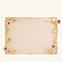 villari hibiscus tea tray rectangular gold