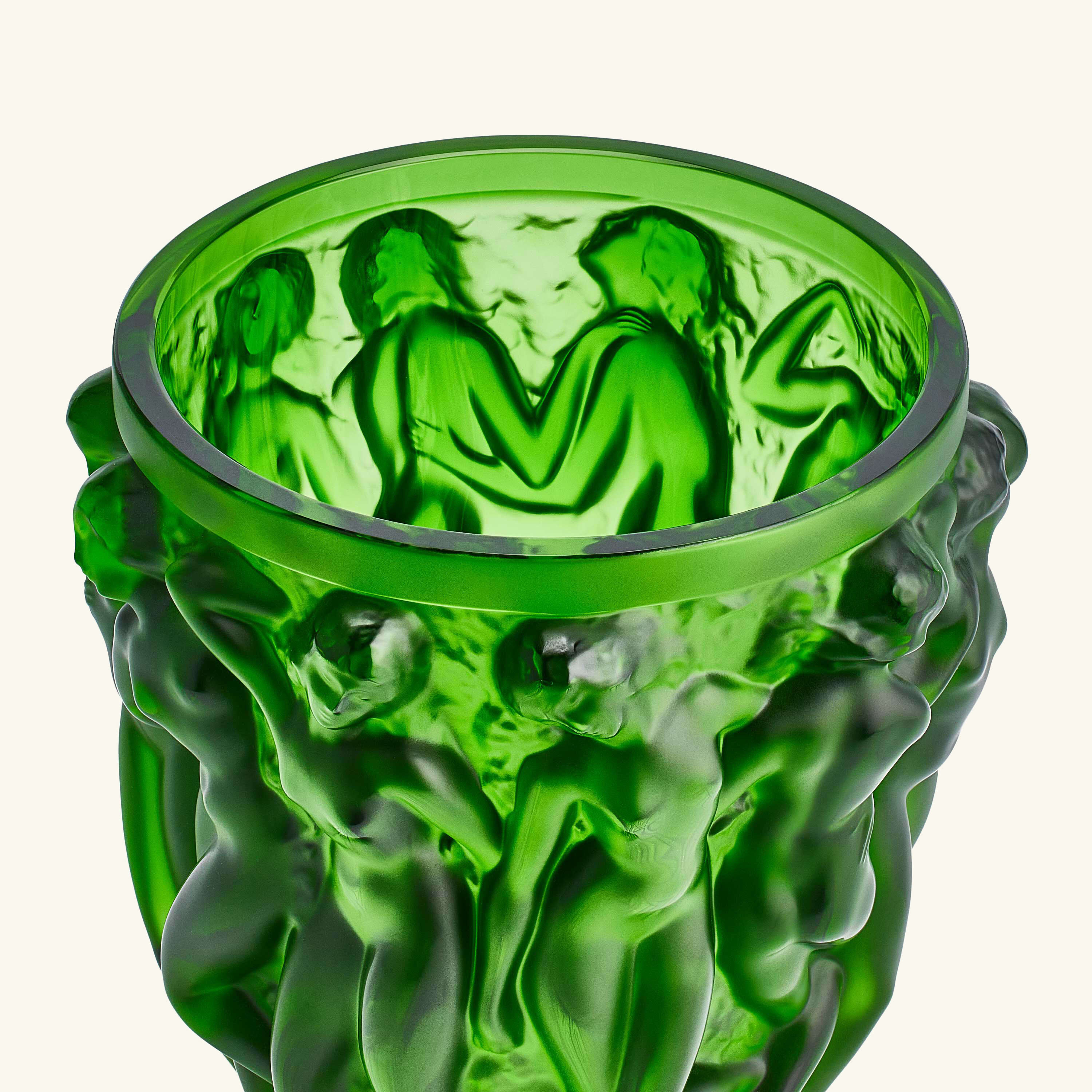 Lalique Bacchantes Vase Small Green | Tanagra UAE