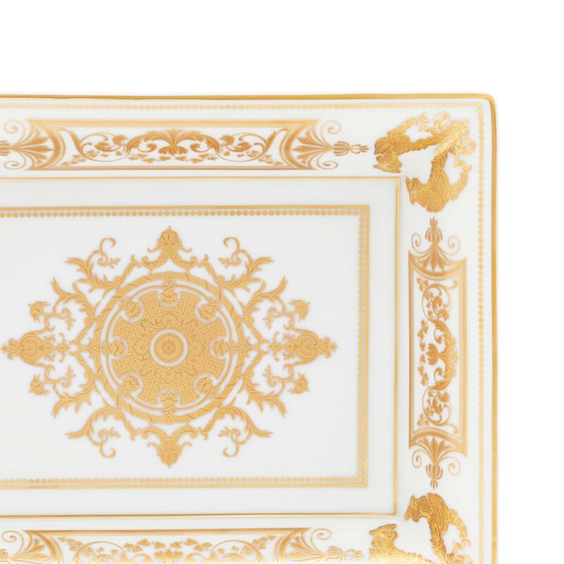 bernardaud aux rois ashtray rectangular gold