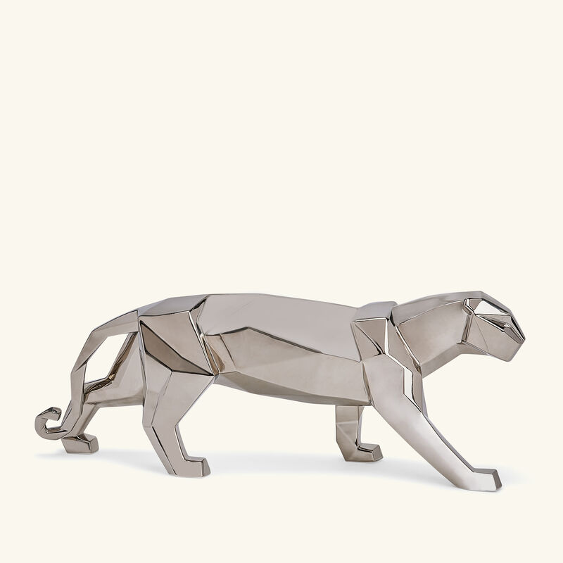 lladro panther sculpture small silver