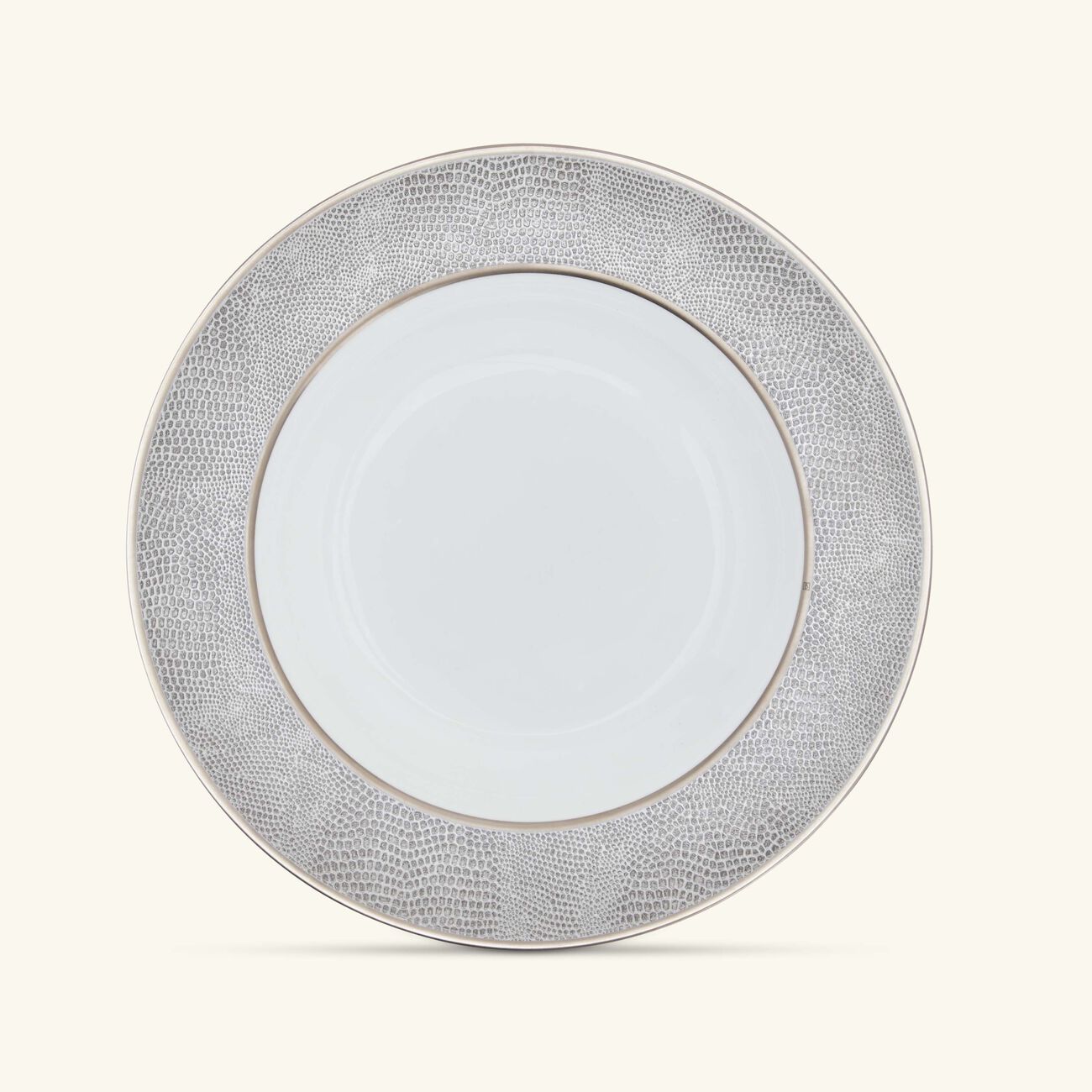 bernardaud sauvage soup plate round silver 22cm