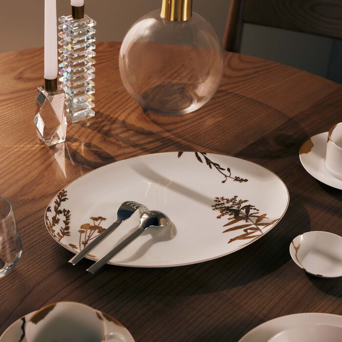 برناردو طبق ضيافة فيجيتال أور بيضاوي باللون الذهبي 39 سم