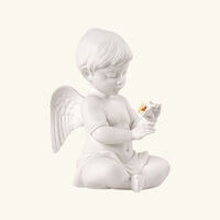 Angel With Flower Sculpture Small White lladro angel with flower sculpture small white