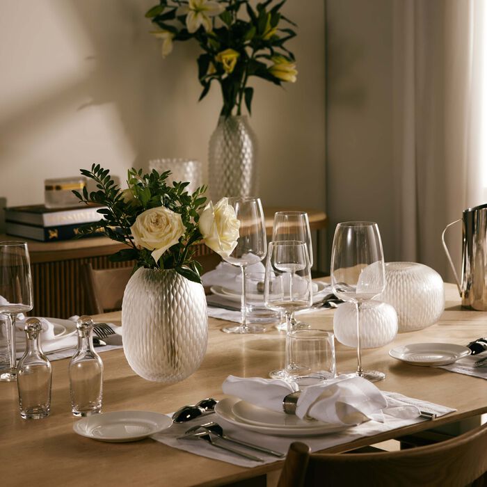 روكل مزهرية ميتامورفوسيس مستديرة متوسطة من الكريستال الشفاف