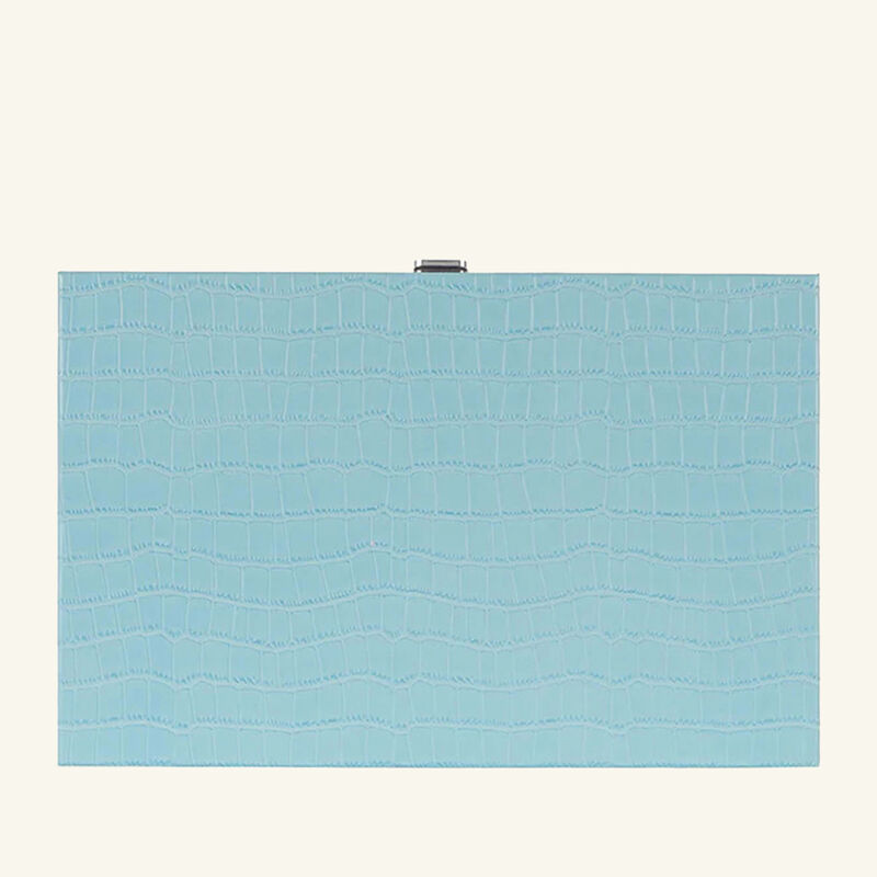 فيدو طاولة لعب باللون الأزرق الزبرجدي بتأثير جلد التمساح