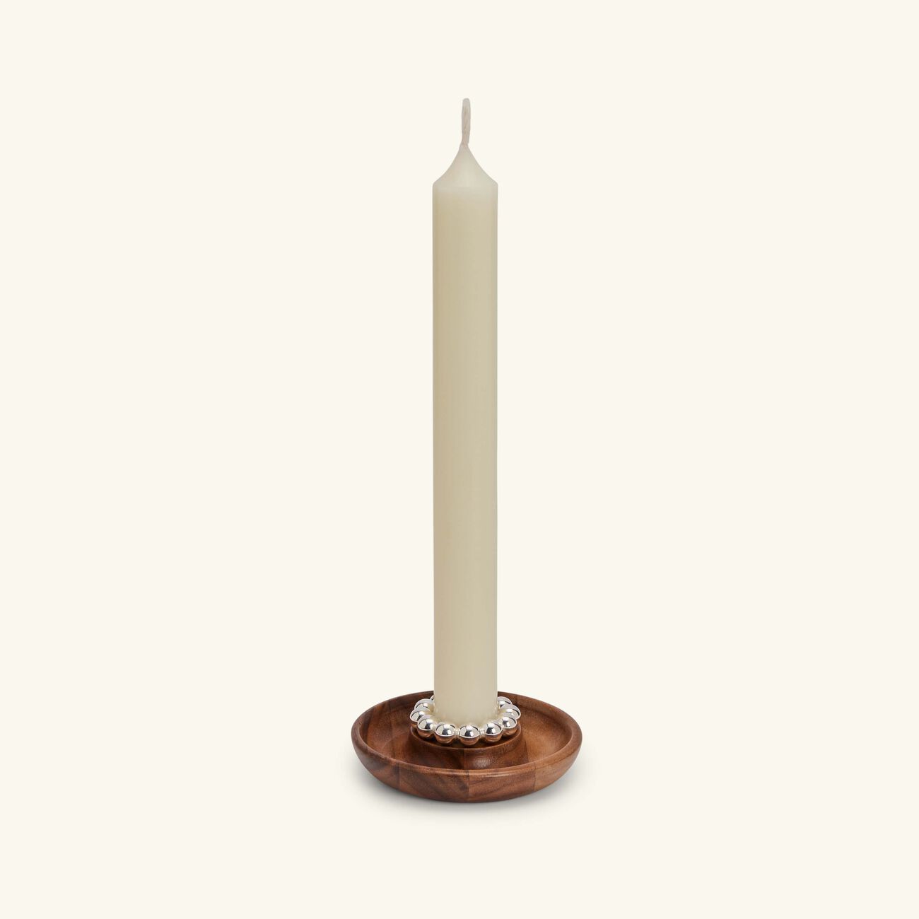 christofle perles candle holder walnut