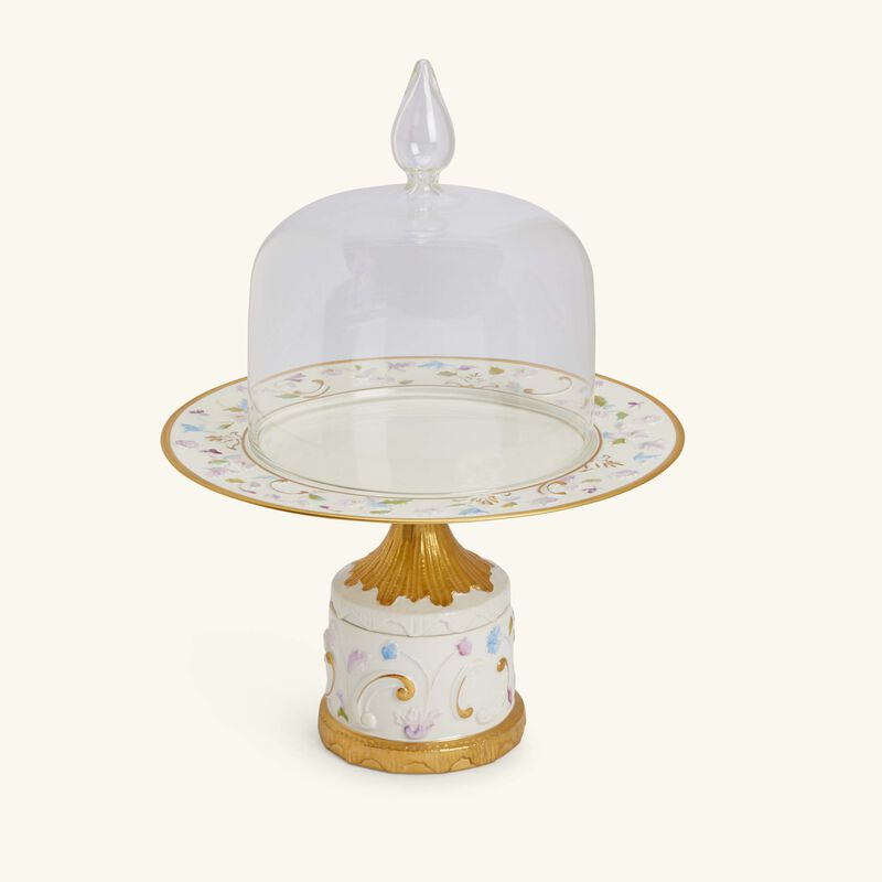 Taormina Cake Stand With Cloche White villari taormina cake stand with cloche white