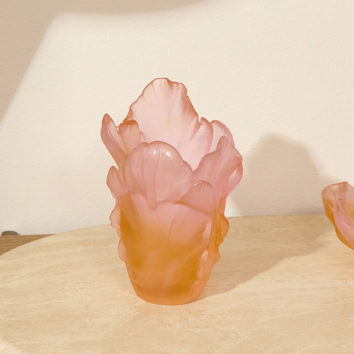 Tulipe Vase Amber Pink Small Limited Edition daum tulipe vase amber pink small limited edition