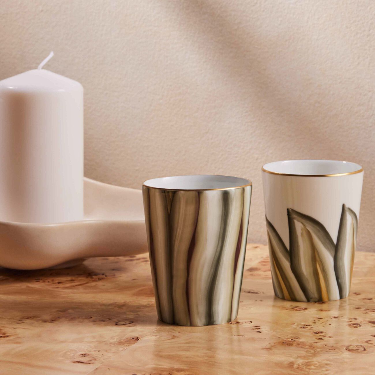 marie daage handpainted drinking glass green