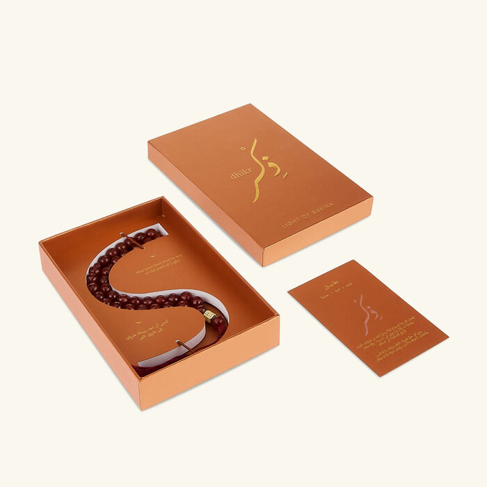 لايت اوف سكينة مسبحة من حجر العقيق الأحمر