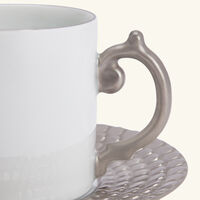 l objet aegean coffee cup   saucer silver set of 2