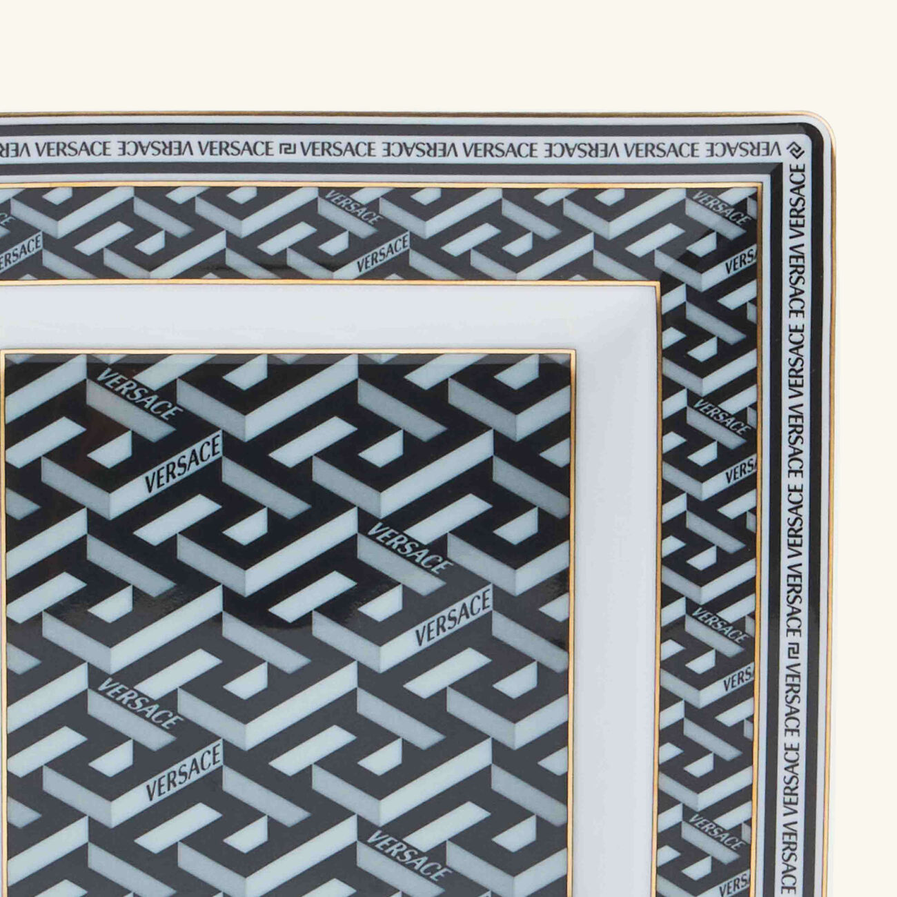 La Greca Trinket Tray Square Black versace la greca trinket tray square black