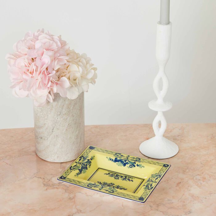 جينوري 1735 صينية الحلى والمجوهرات أوريينتي إيتاليانو تشيترينو مستطيلة صغيرة صفراء