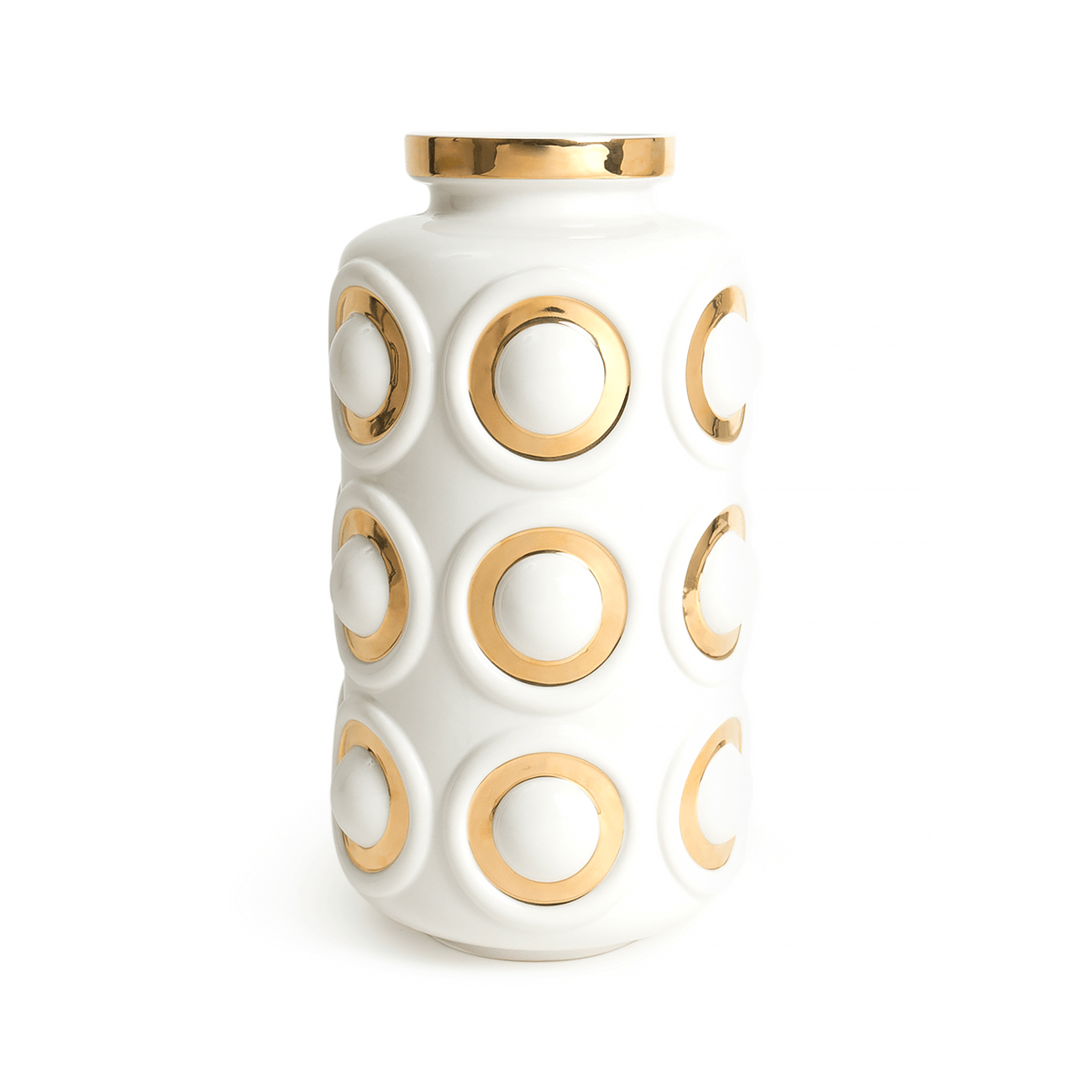 Futura Circles Vase Medium White jonathan adler futura circles vase medium white