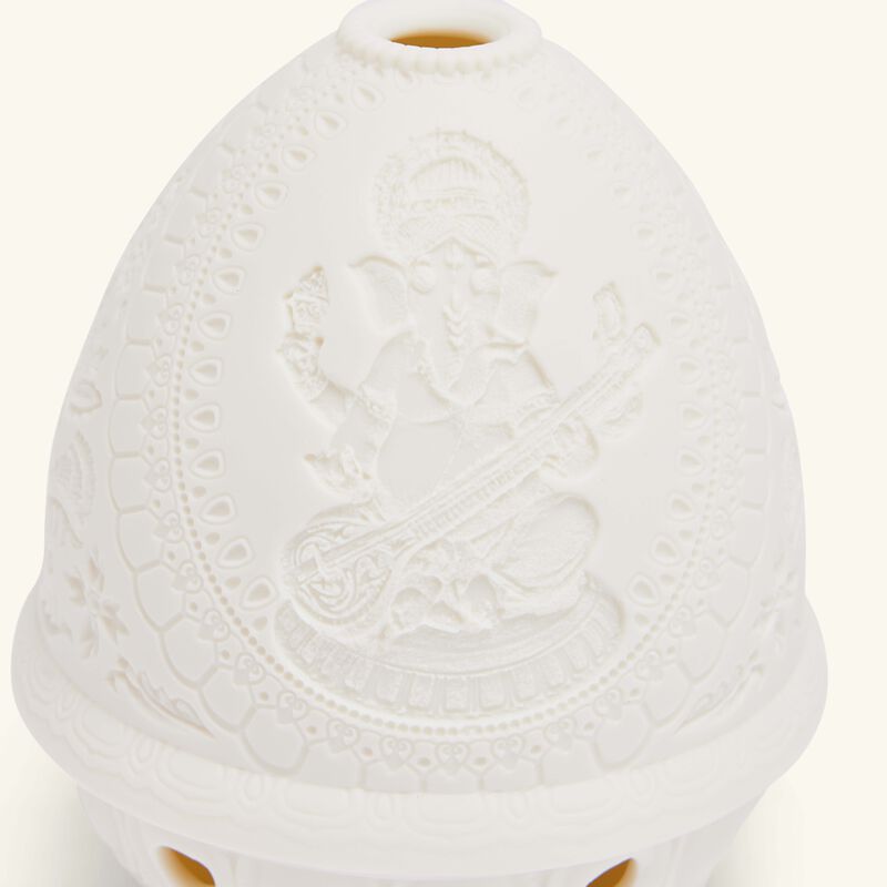 The Spirit Of India Lithophane Votive Light-Veena Ganesha lladro the spirit of india lithophane votive light veena ganesha