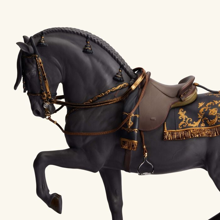 lladro spanish pure breed sculpture black   limited edition