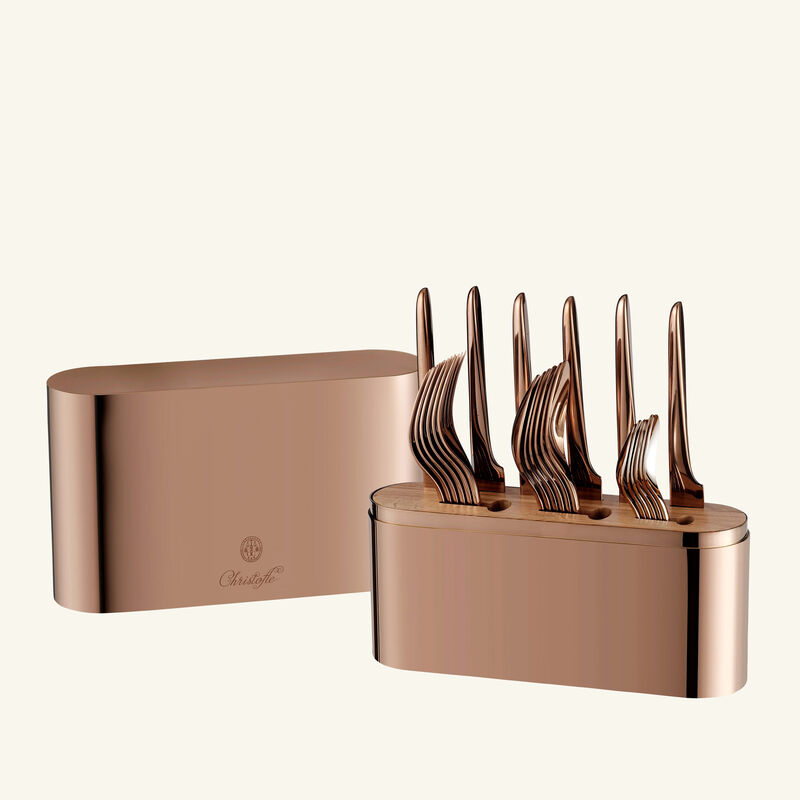 christofle concorde cutlery case brown
