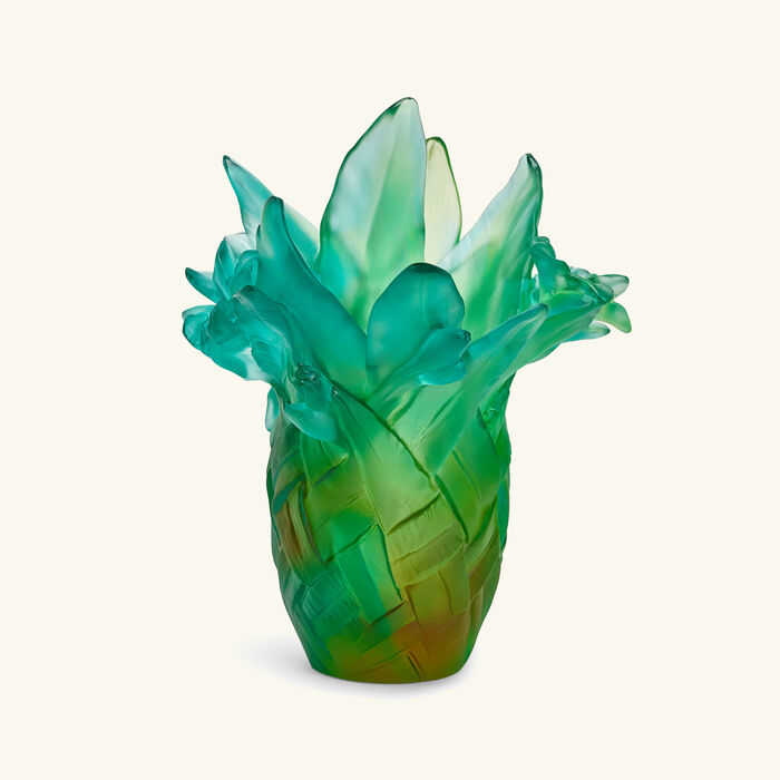 daum tressage vase small green