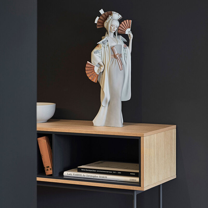 Japanese Dancer Sculpture Large White lladro japanese dancer sculpture large white