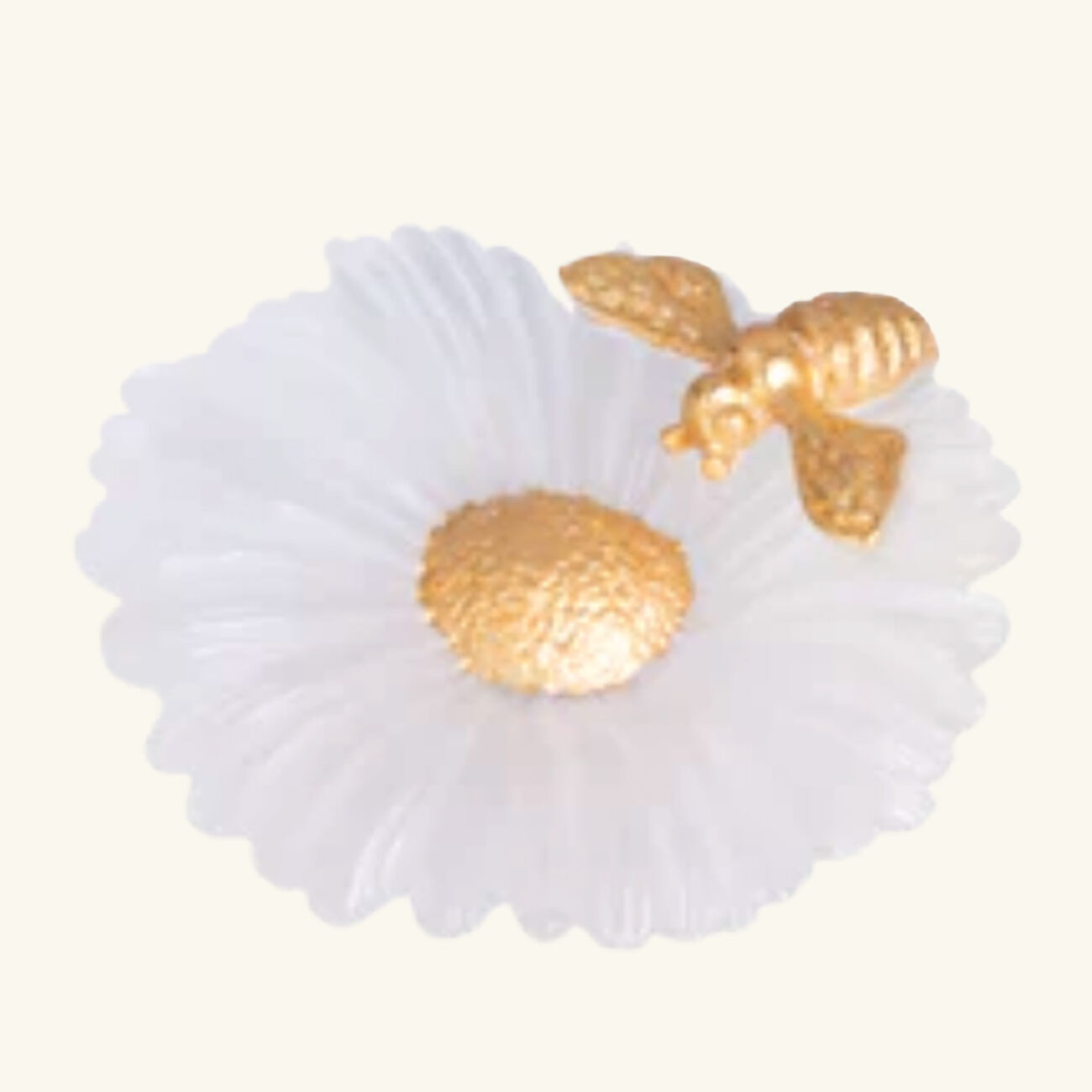 daum or d abeille flower figurine small white