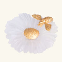 daum or d abeille flower figurine small white