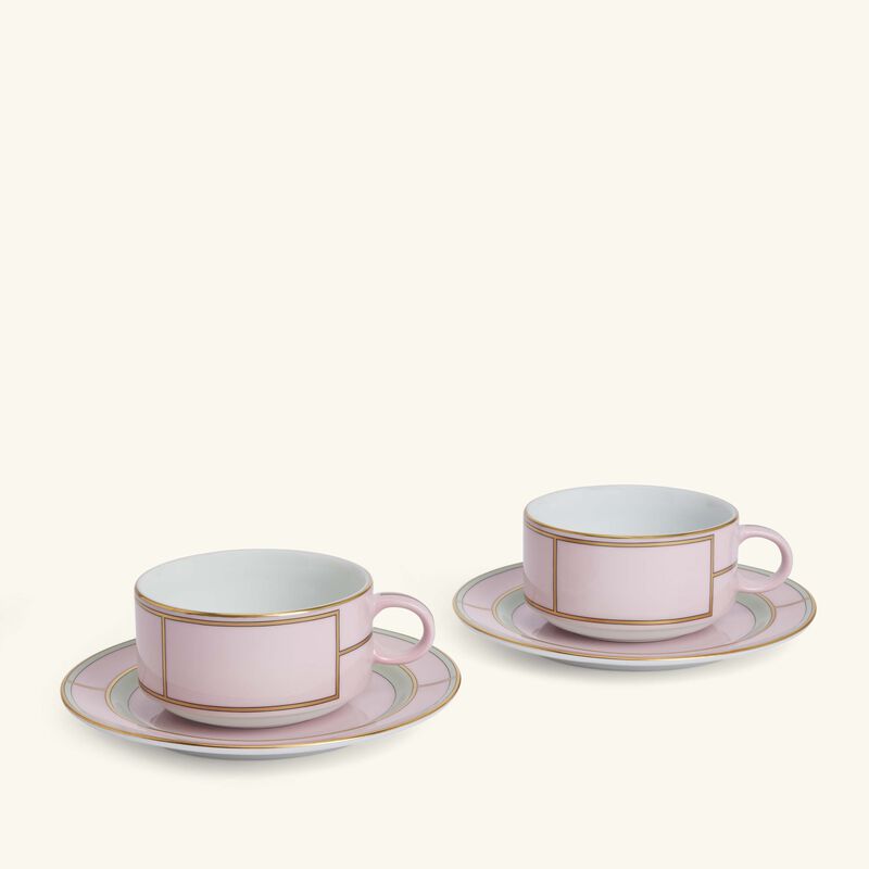ginori 1735 diva tea cup   saucer pink set of 2