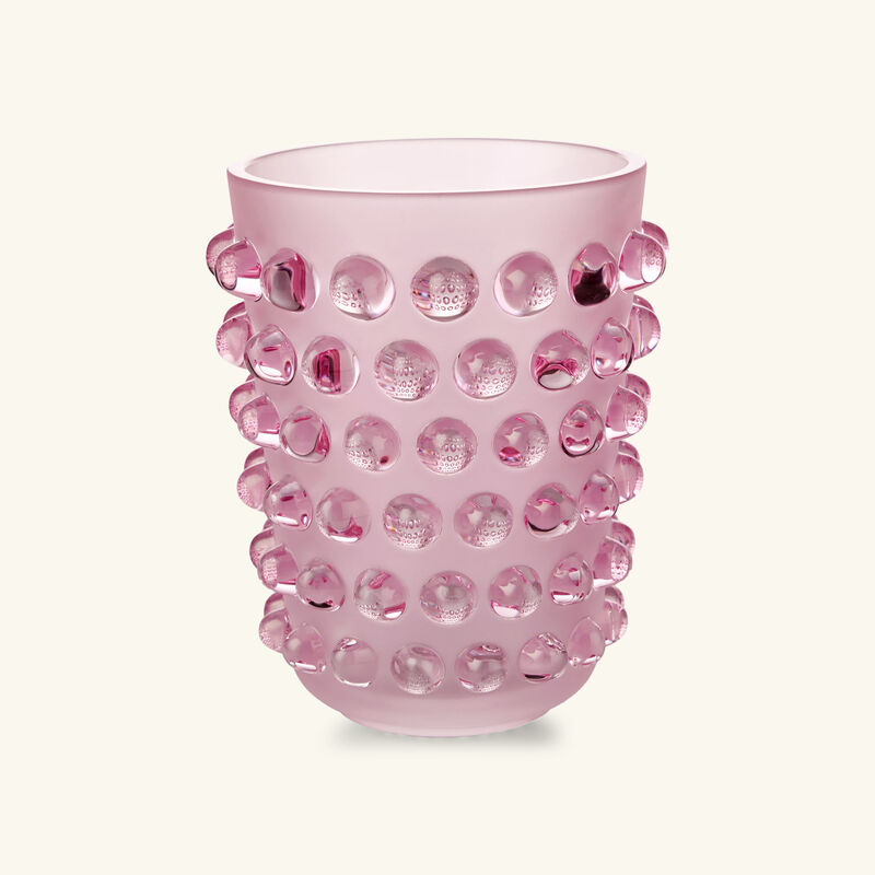 lalique mossi vase small pink