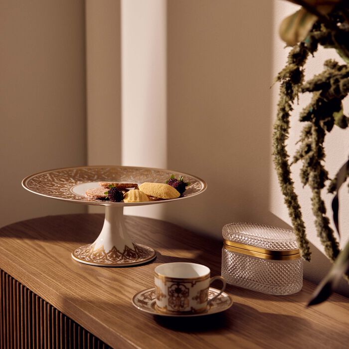 bernardaud venise cake stand gold
