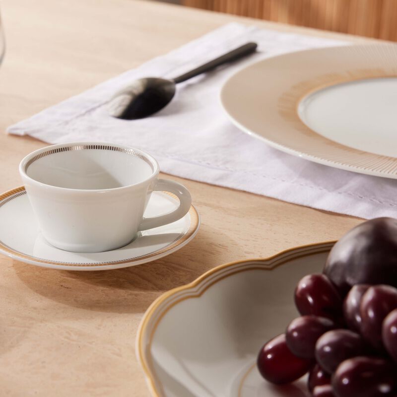 Gage Tea Cup & Saucer White bernardaud gage tea cup saucer white