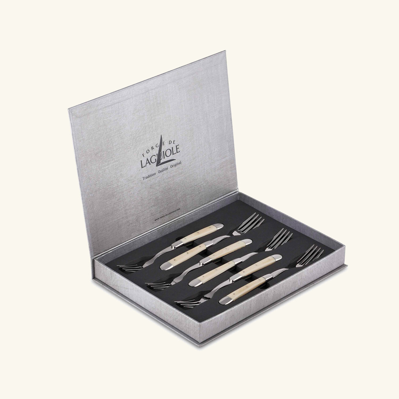 Acrylic Handle Table Fork Brown Set of 6 forge de laguiole acrylic handle table fork brown set of 6