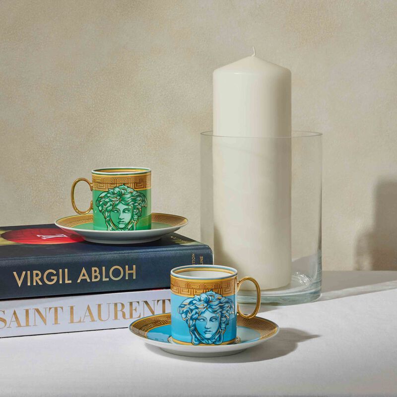 Blue Coin Coffee Cup & Saucer Blue versace blue coin coffee cup saucer blue