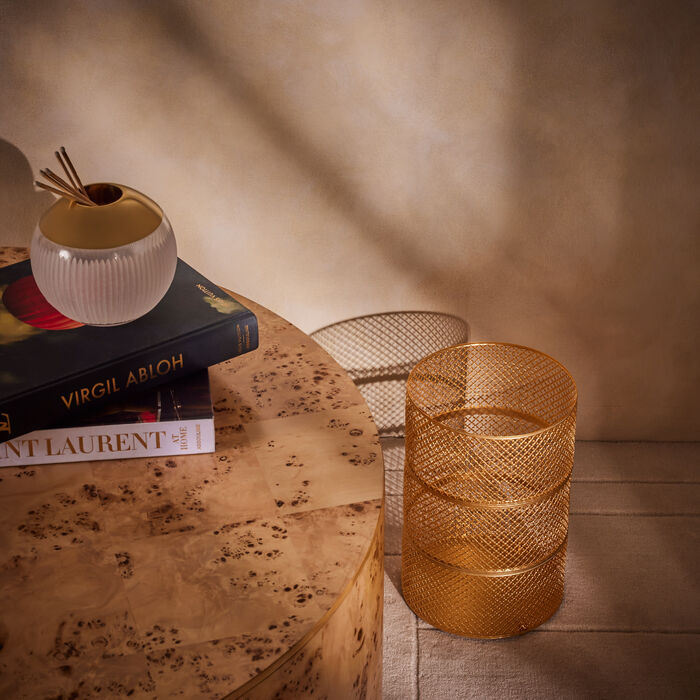 villari firenze waste basket gold