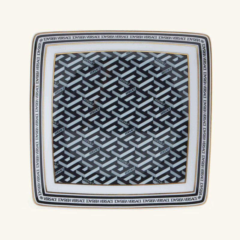versace la greca trinket tray square small black