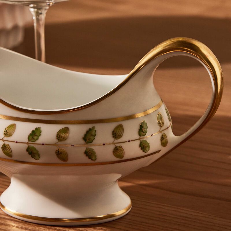 bernardaud constance gravy boat green