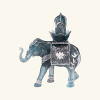 daum shalmara elephant sculpture limited edition blue