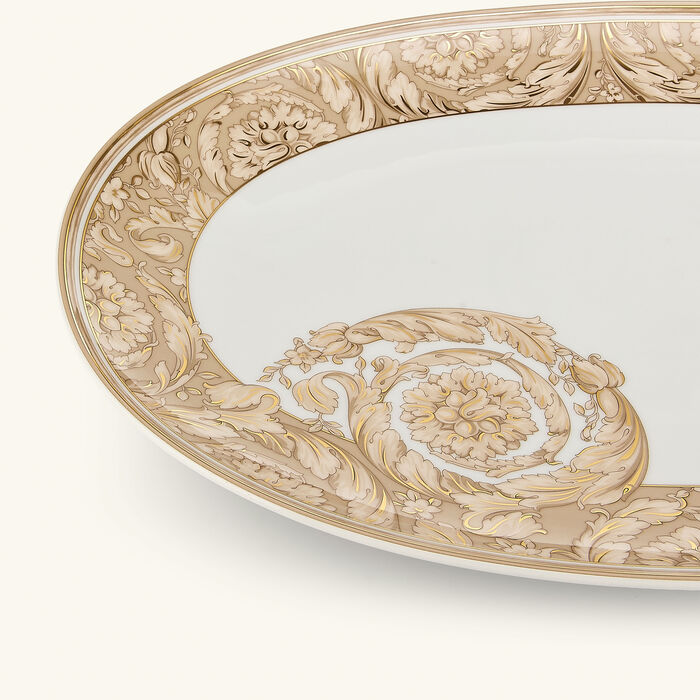 Barocco Serving Platter Oval Beige 38cm versace barocco serving platter oval beige 38cm
