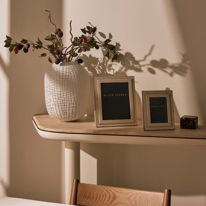 رالف لورين هوم إطار الصور برينان من الجلد بلون أبيض 20x25 سم