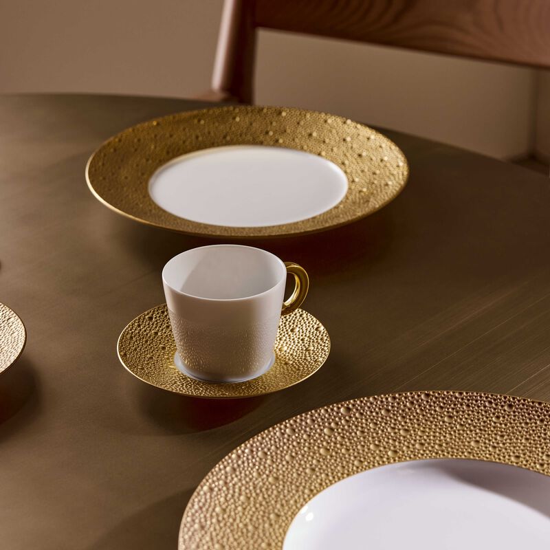 bernardaud ecume tea cup   saucer gold