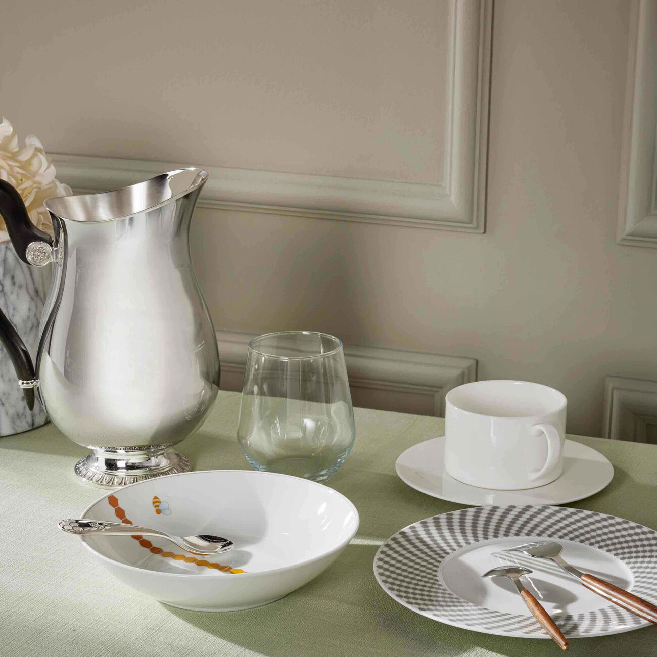 christofle beebee cereal bowl   baby spoon silver plated