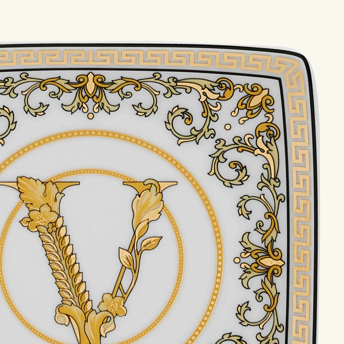 فيرساتشي صينية الحلى والمجوهرات فيرتوس جالا مربعة بيضاء 11 سم