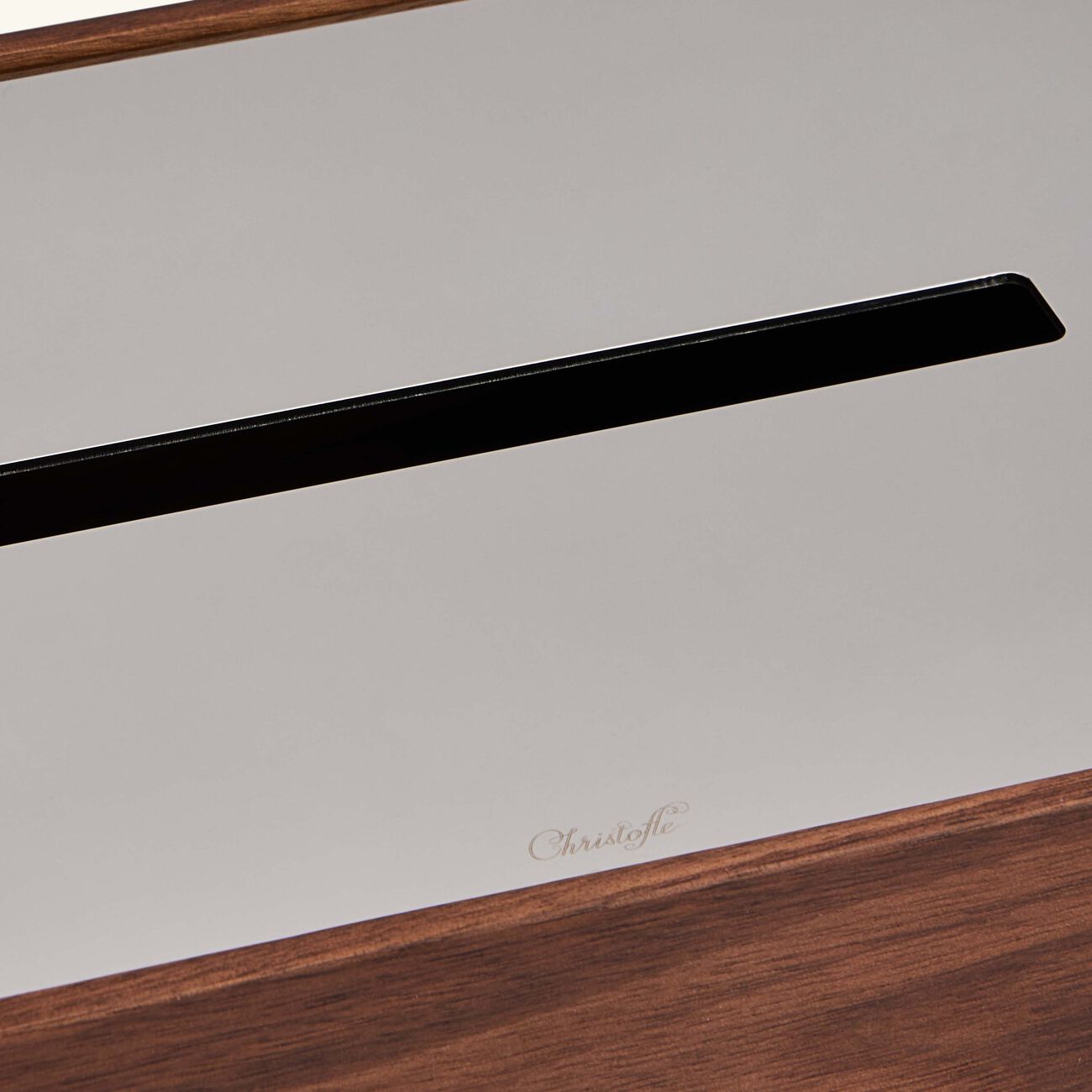 christofle uni tissue box walnut