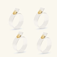 فيرساتشي طقم حلقات مناديل المائدة ميدوزا من 4 قطع مطلي بالفضة