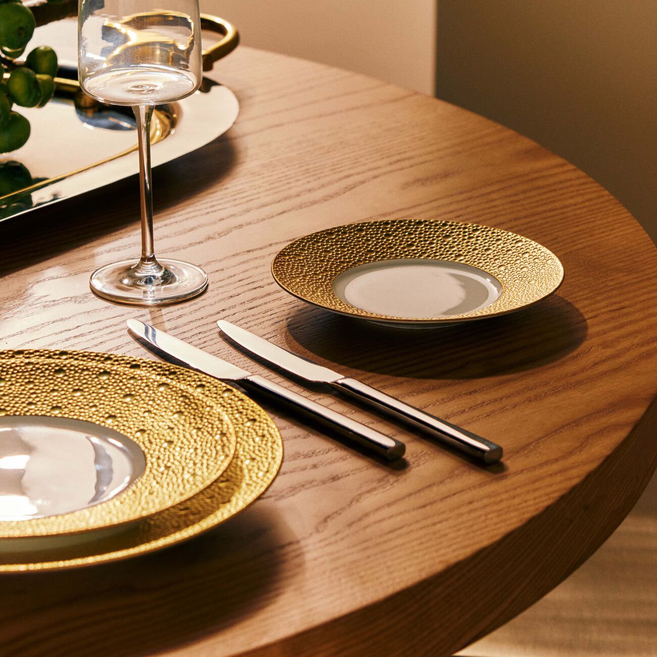 bernardaud ecume bread   butter plate round gold 16cm