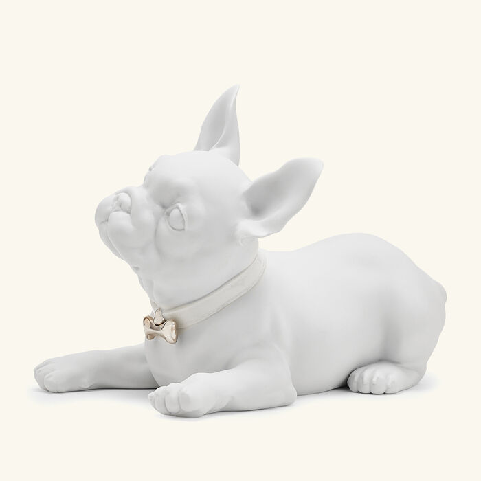 French Bulldog with Macarons Sculpture Medium White lladro french bulldog with macarons sculpture medium white